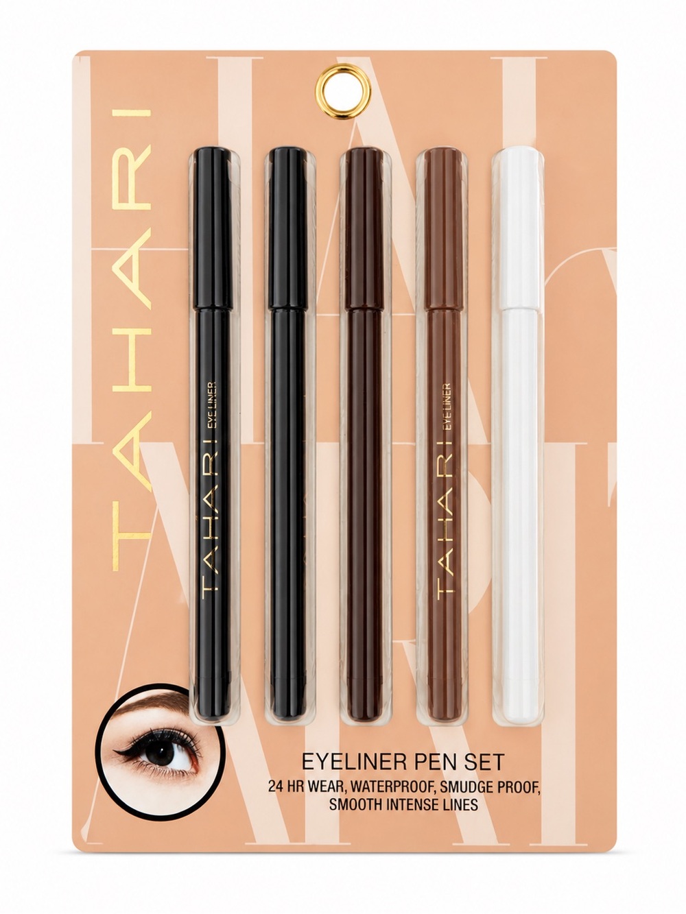Tahari 5 Piece eyeliner pen set  waterproof and smudge-proof formula